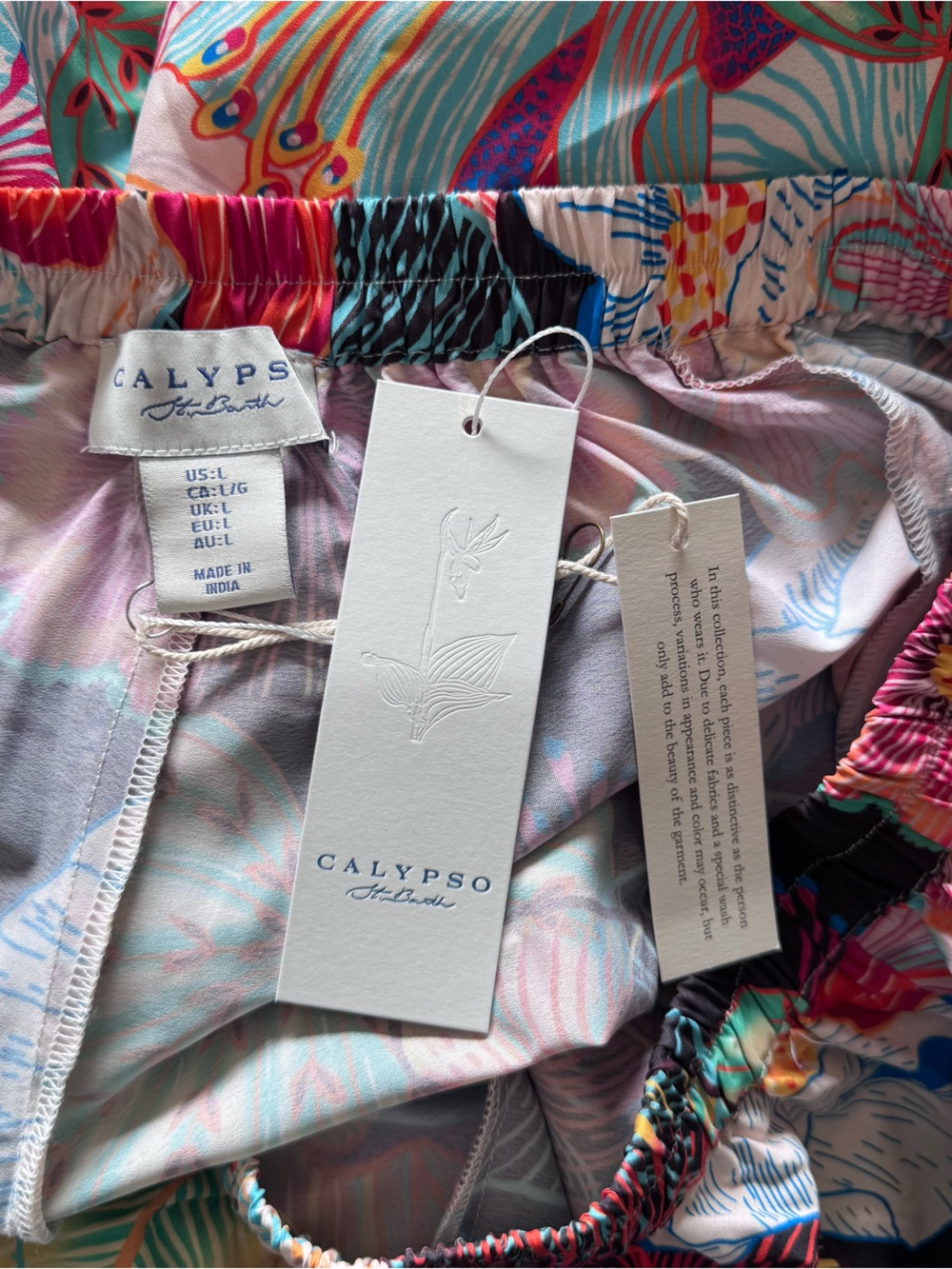 Calypso St. Barth Floral Maxi Skirt in Black, Pink, Teal and Yellow - Picture 3 of 3